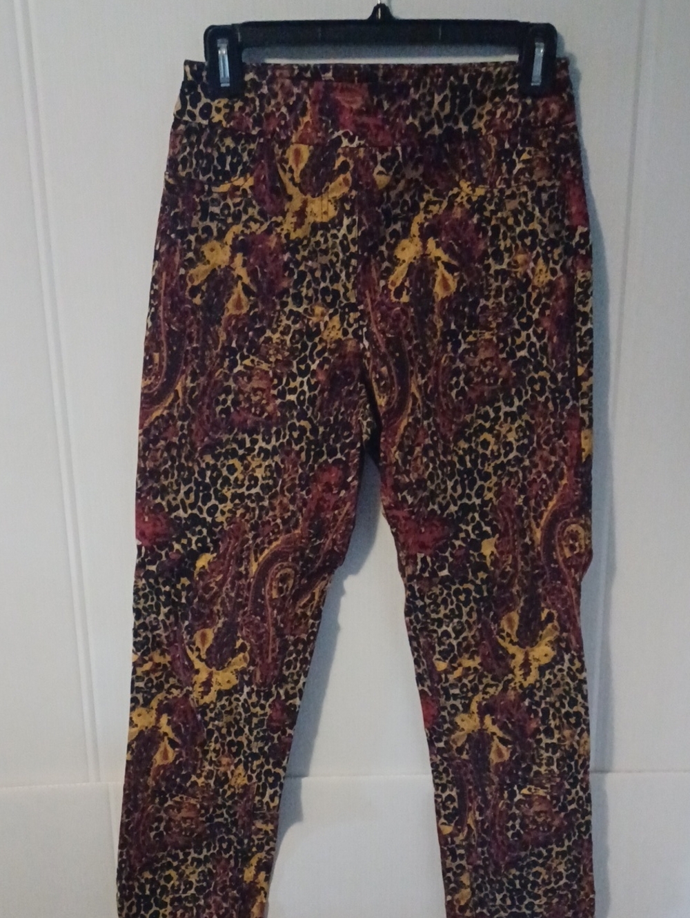 Soft Surroundings Black, Yellow & Brown Paisley Leopard Jeggings Size XS